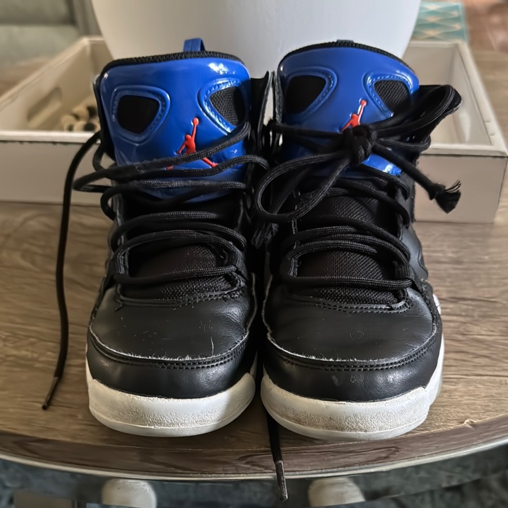Jordan Black and Blue High-Top Sneakers